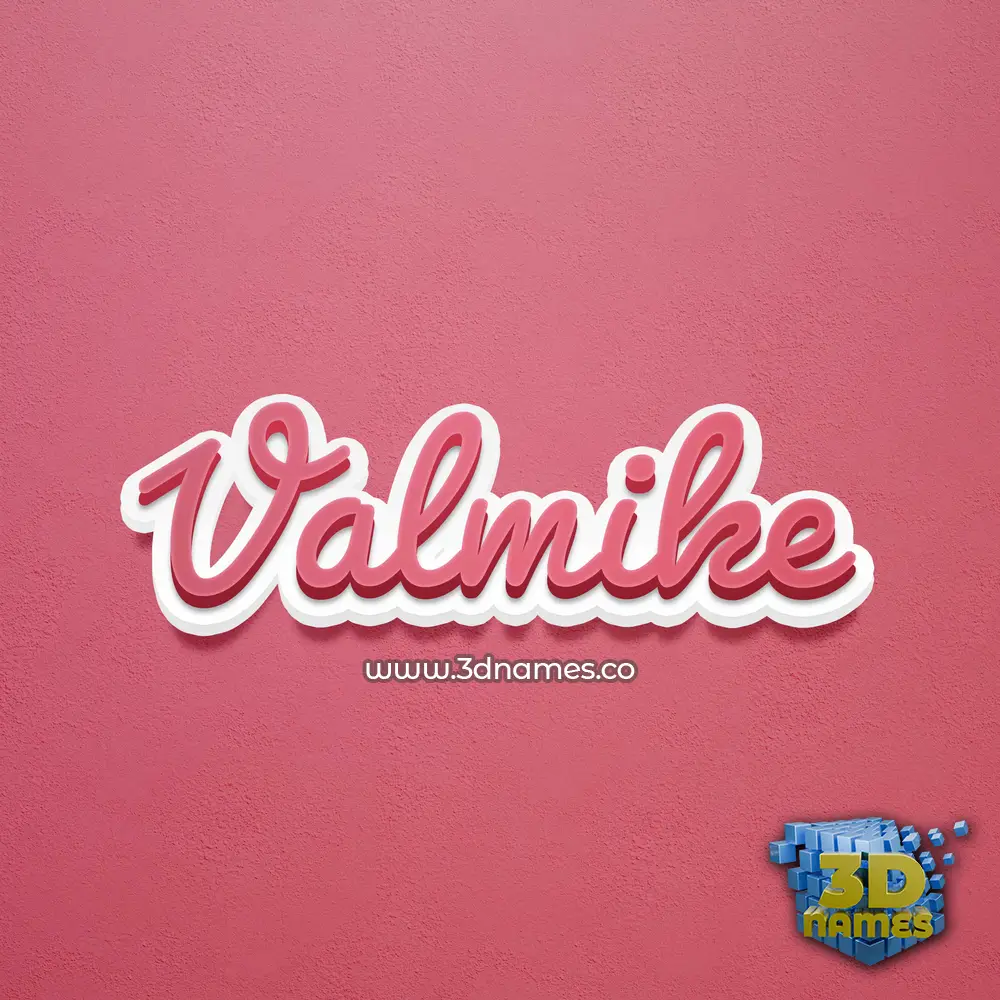 valmike in Red Scribble style - 3D name wallpaper