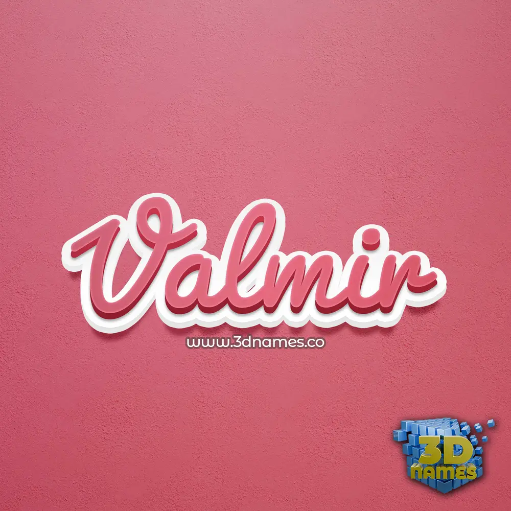 valmir in Red Scribble style - 3D name wallpaper