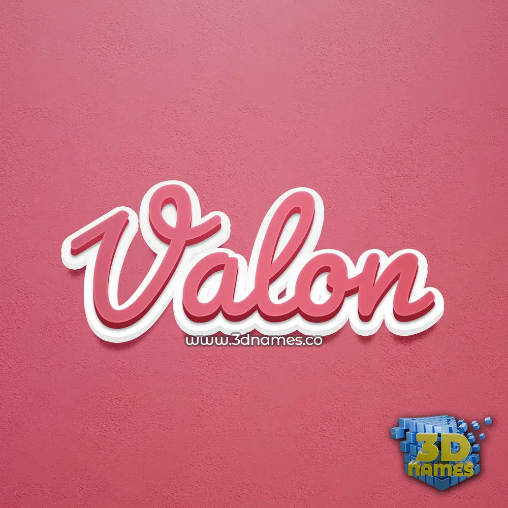 valon in Red Scribble style - 3D name wallpaper