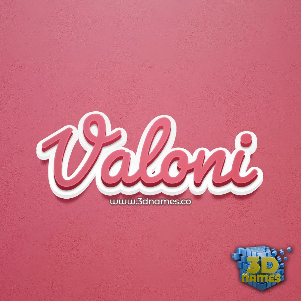 valoni in Red Scribble style - 3D name wallpaper