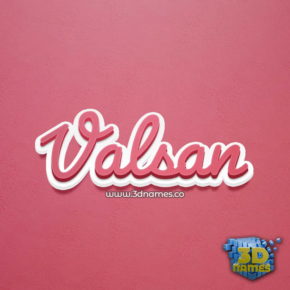 valsan in Red Scribble style - 3D name wallpaper