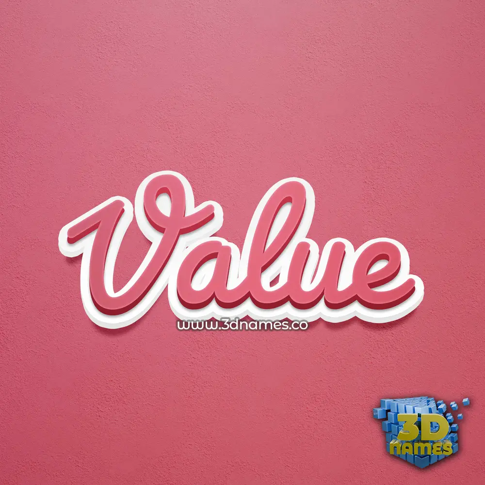 value in Red Scribble style - 3D name wallpaper