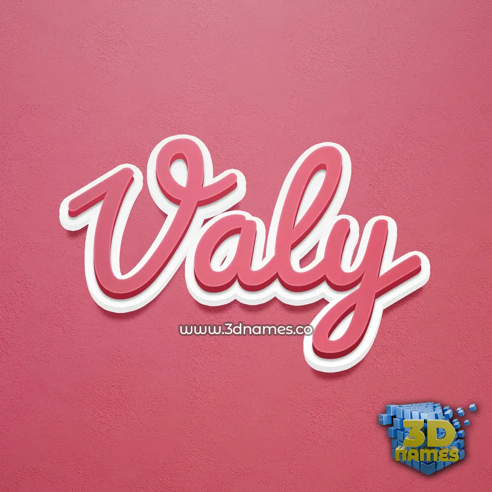 valy in Red Scribble style - 3D name wallpaper