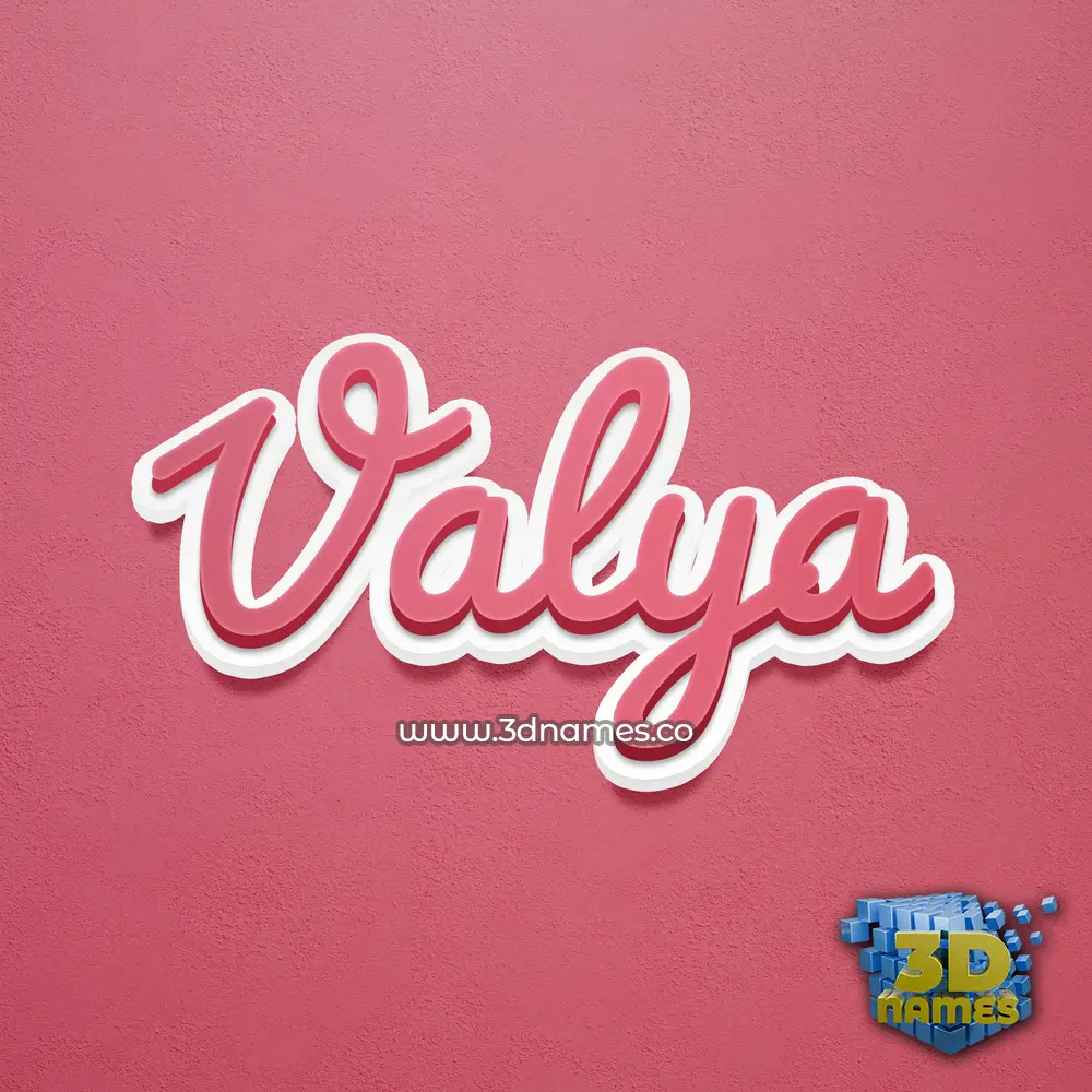 valya in Red Scribble style - 3D name wallpaper