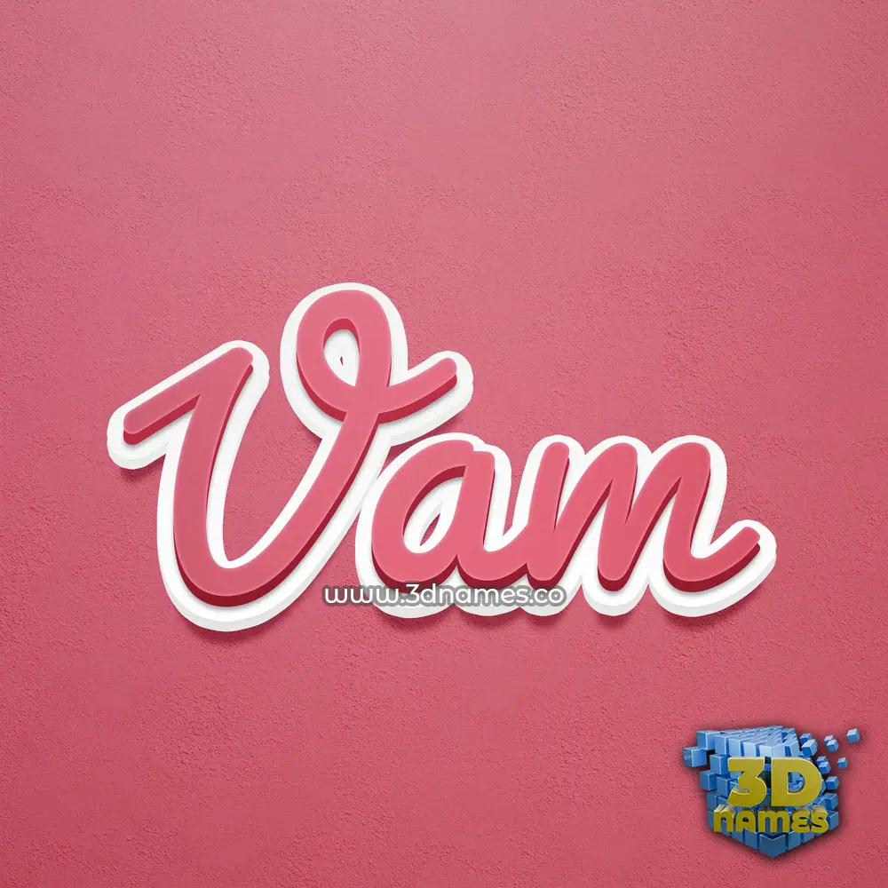 vam in Red Scribble style - 3D name wallpaper