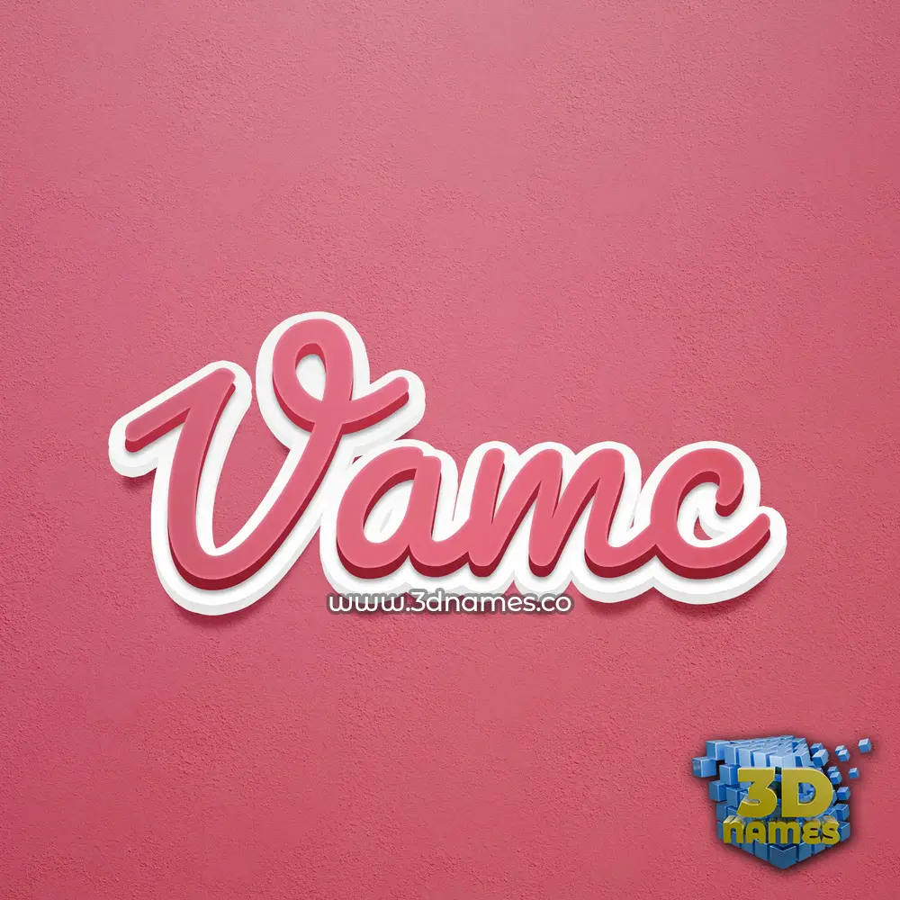 vamc in Red Scribble style - 3D name wallpaper