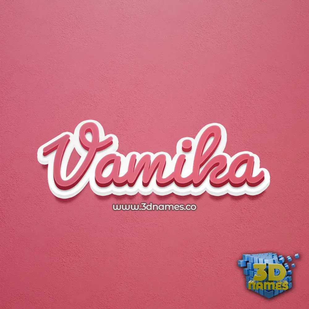 vamika in Red Scribble style - 3D name wallpaper