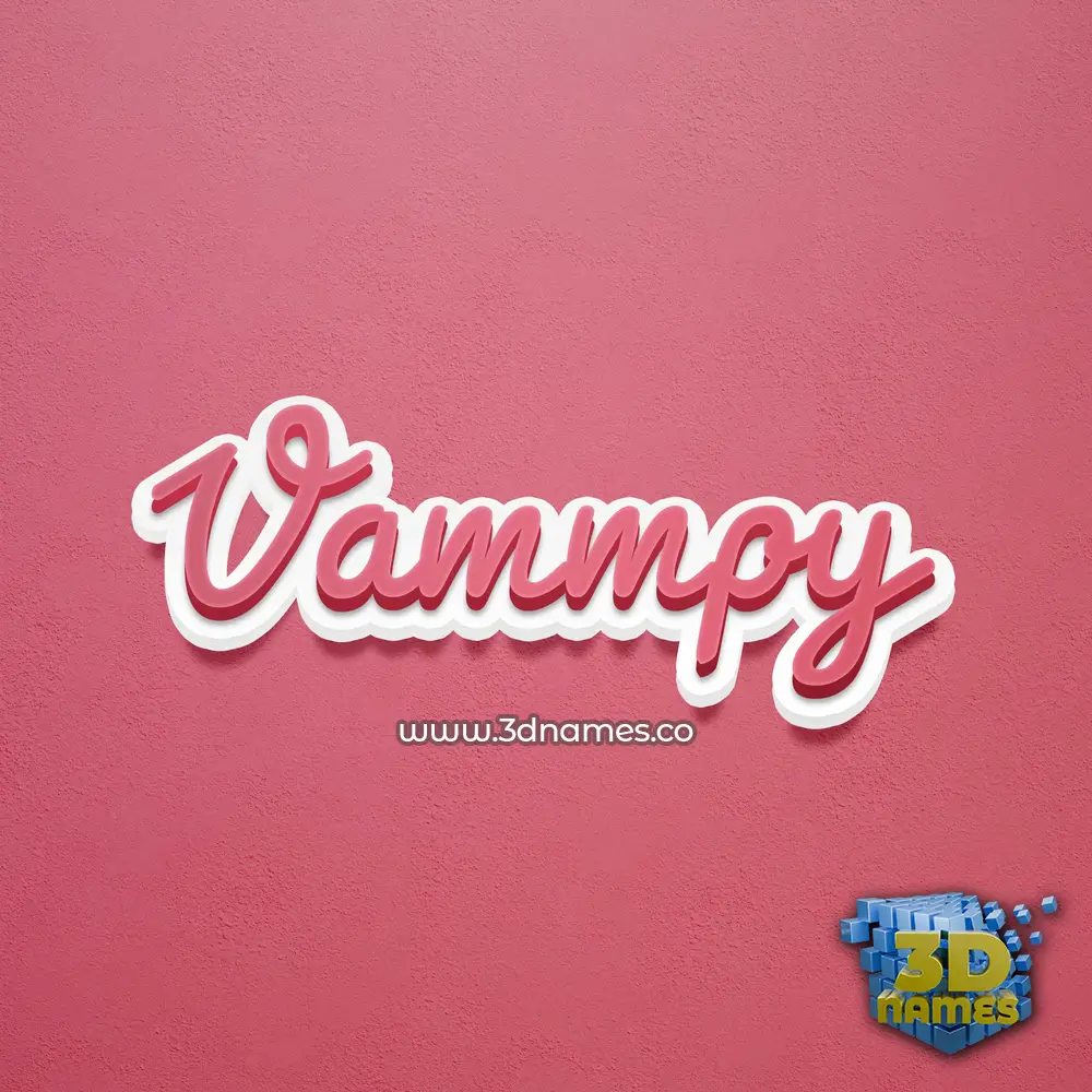 vammpy in Red Scribble style - 3D name wallpaper