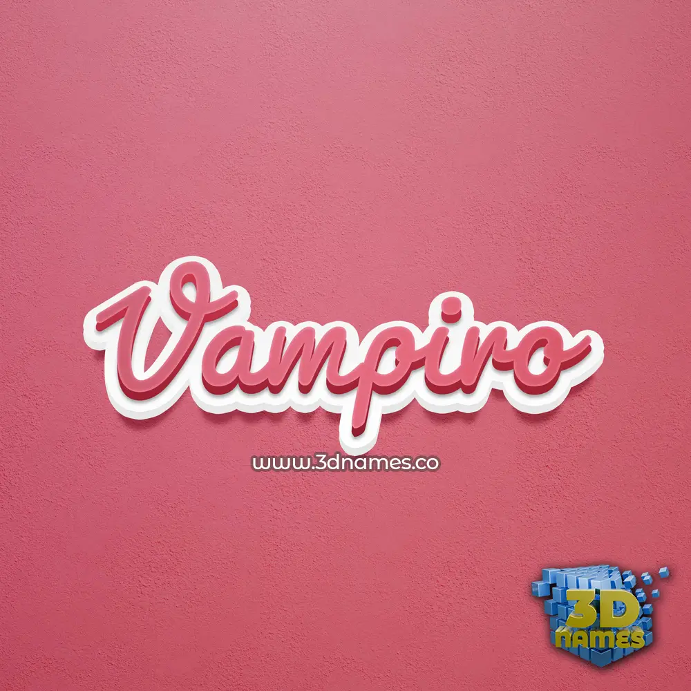 vampiro in Red Scribble style - 3D name wallpaper