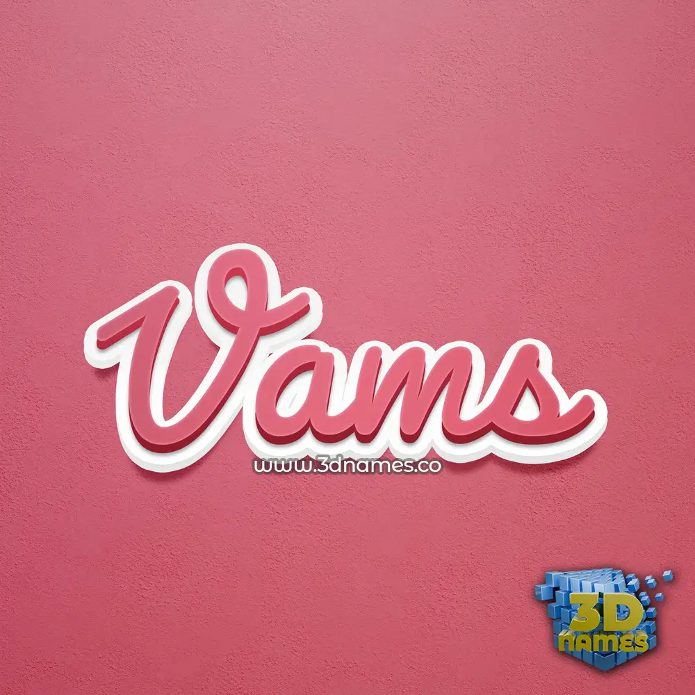vams in Red Scribble style - 3D name wallpaper