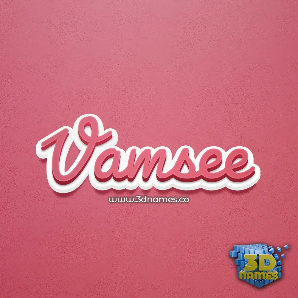 vamsee in Red Scribble style - 3D name wallpaper