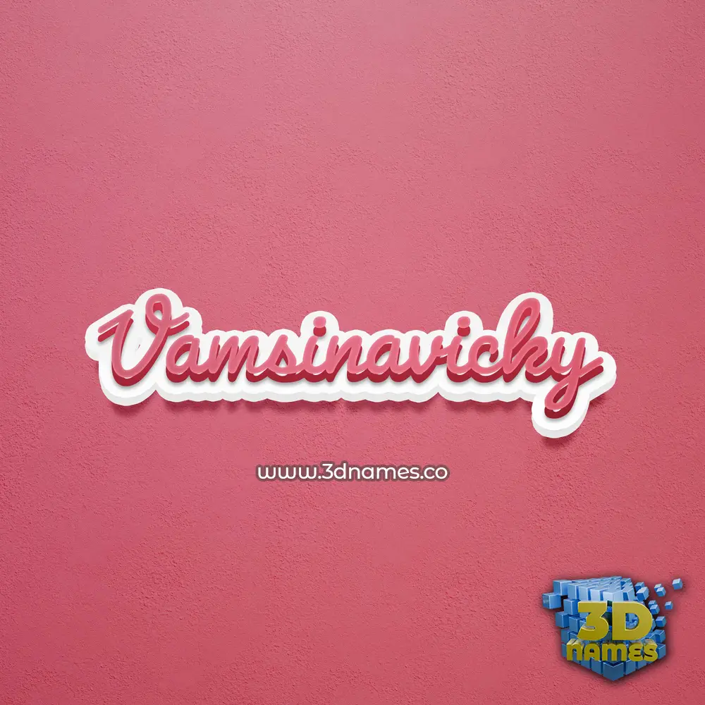 vamsinavicky in Red Scribble style - 3D name wallpaper