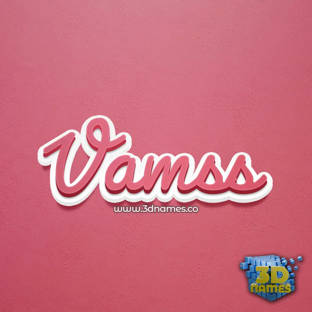 vamss in Red Scribble style - 3D name wallpaper