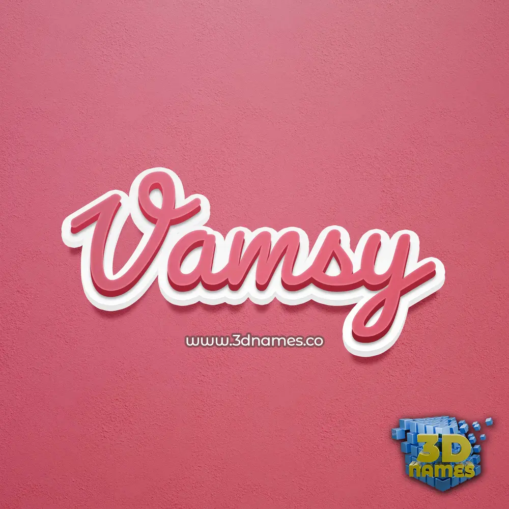 vamsy in Red Scribble style - 3D name wallpaper