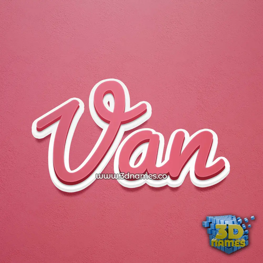 van in Red Scribble style - 3D name wallpaper