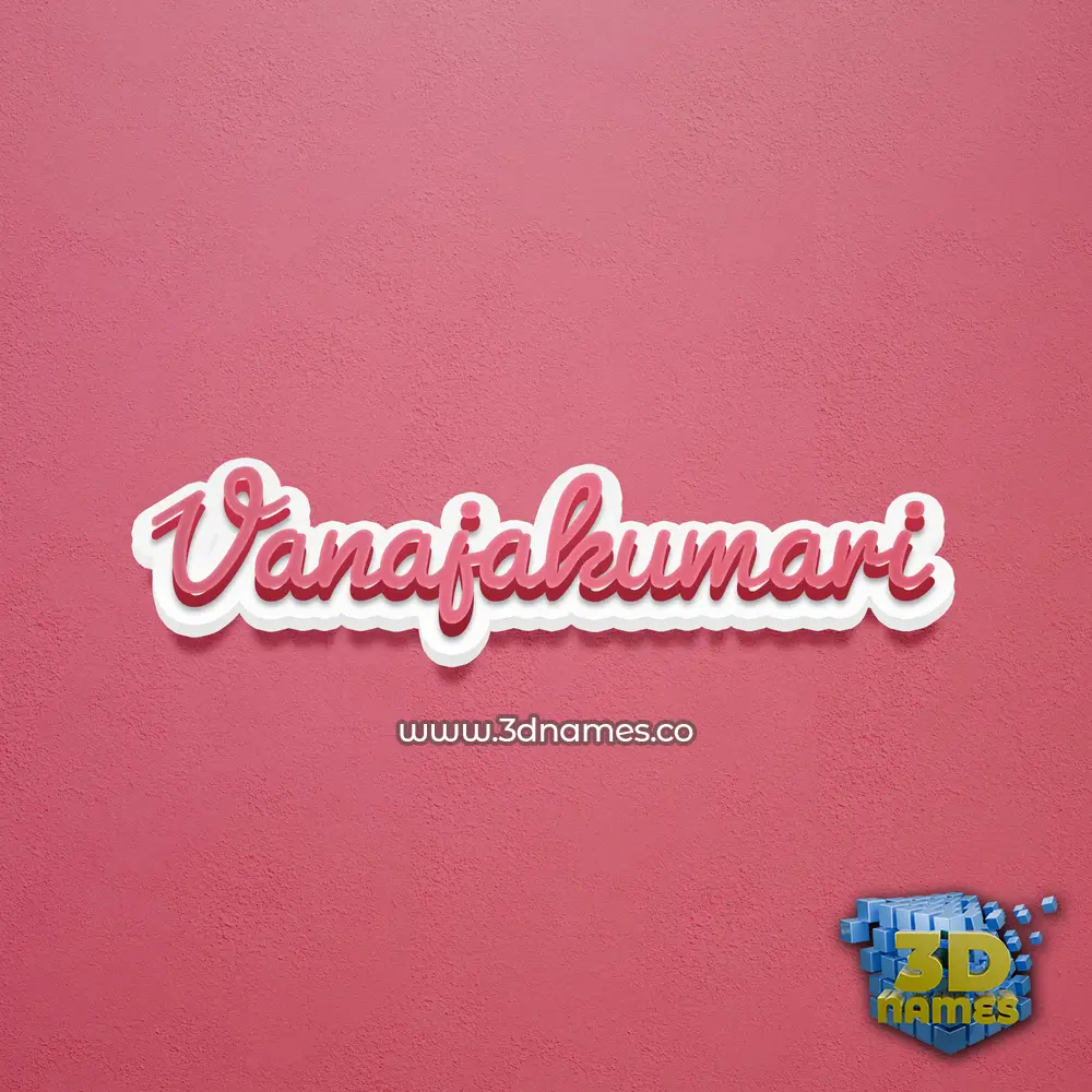 vanajakumari in Red Scribble style - 3D name wallpaper