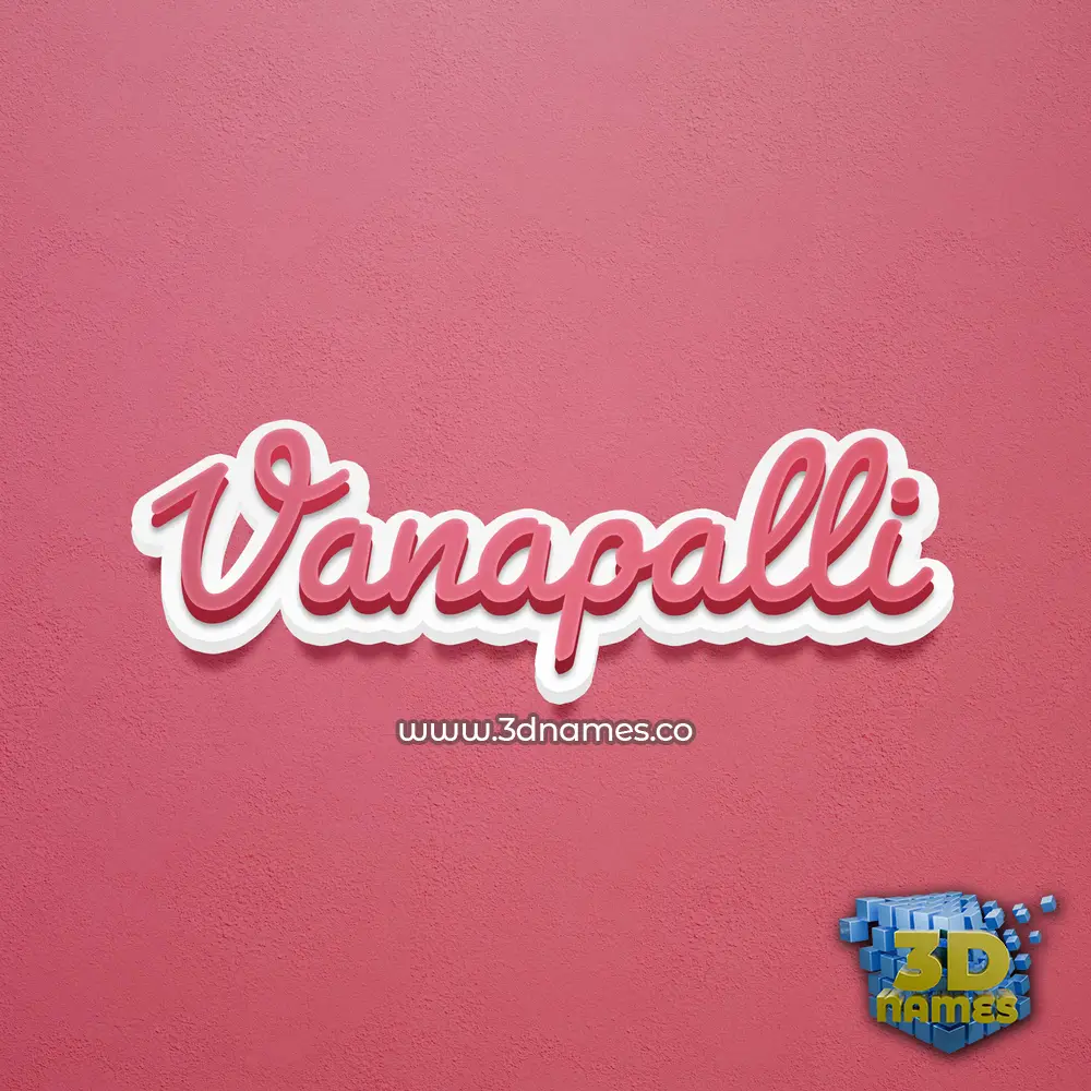 vanapalli in Red Scribble style - 3D name wallpaper