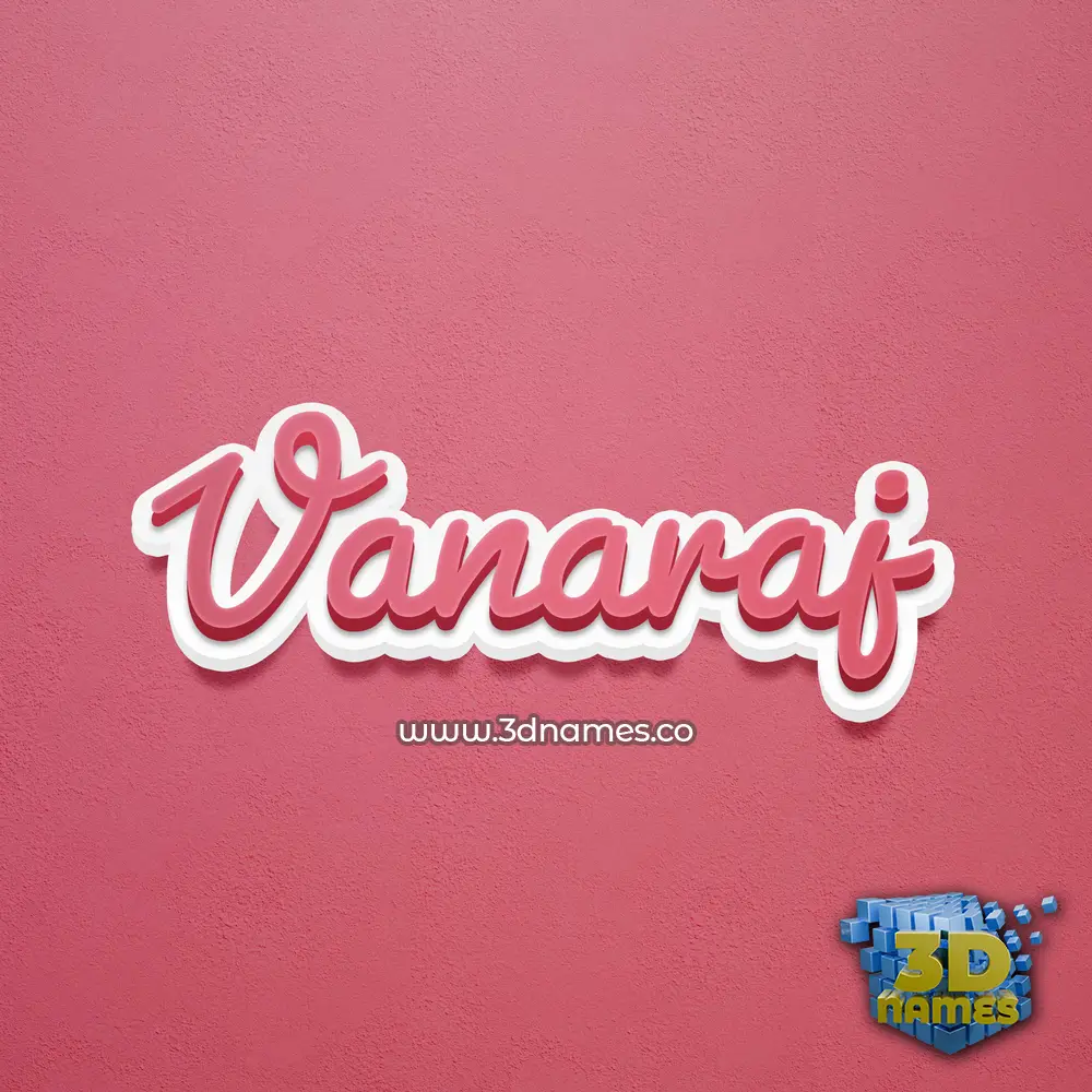 vanaraj in Red Scribble style - 3D name wallpaper