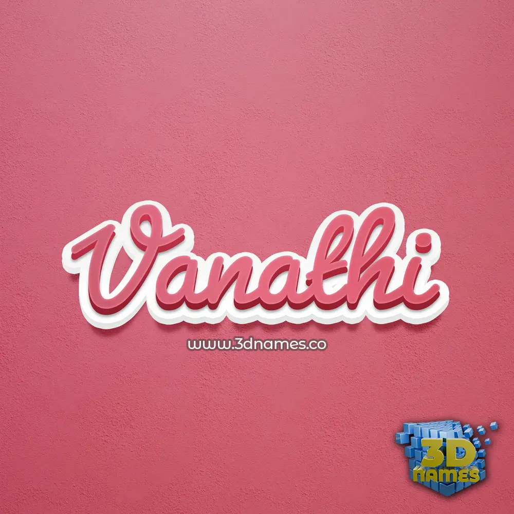 vanathi in Red Scribble style - 3D name wallpaper