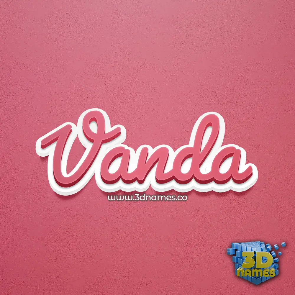 vanda in Red Scribble style - 3D name wallpaper
