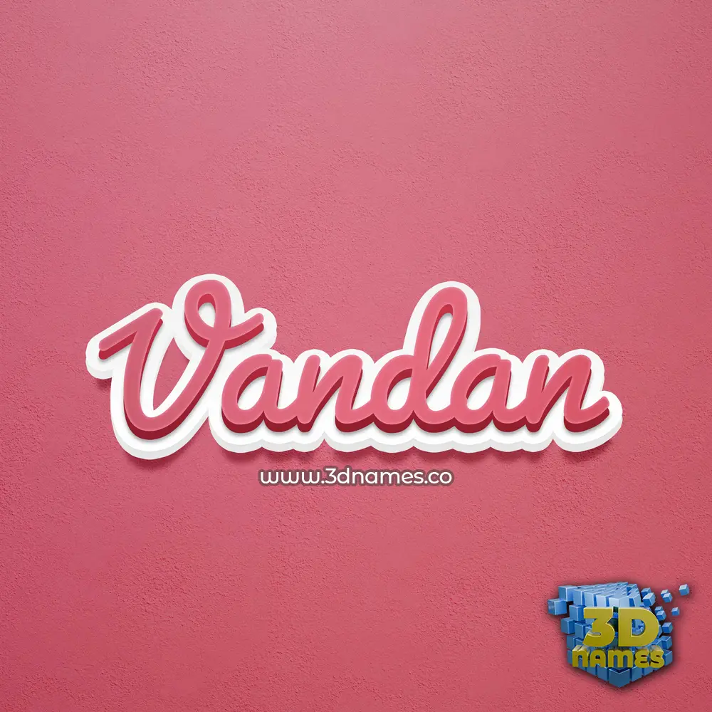 vandan in Red Scribble style - 3D name wallpaper