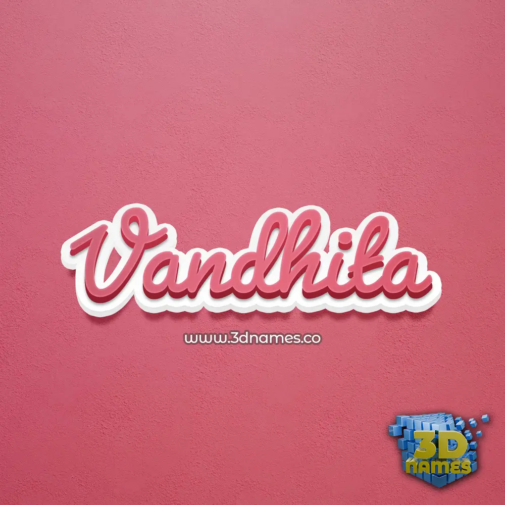 vandhita in Red Scribble style - 3D name wallpaper