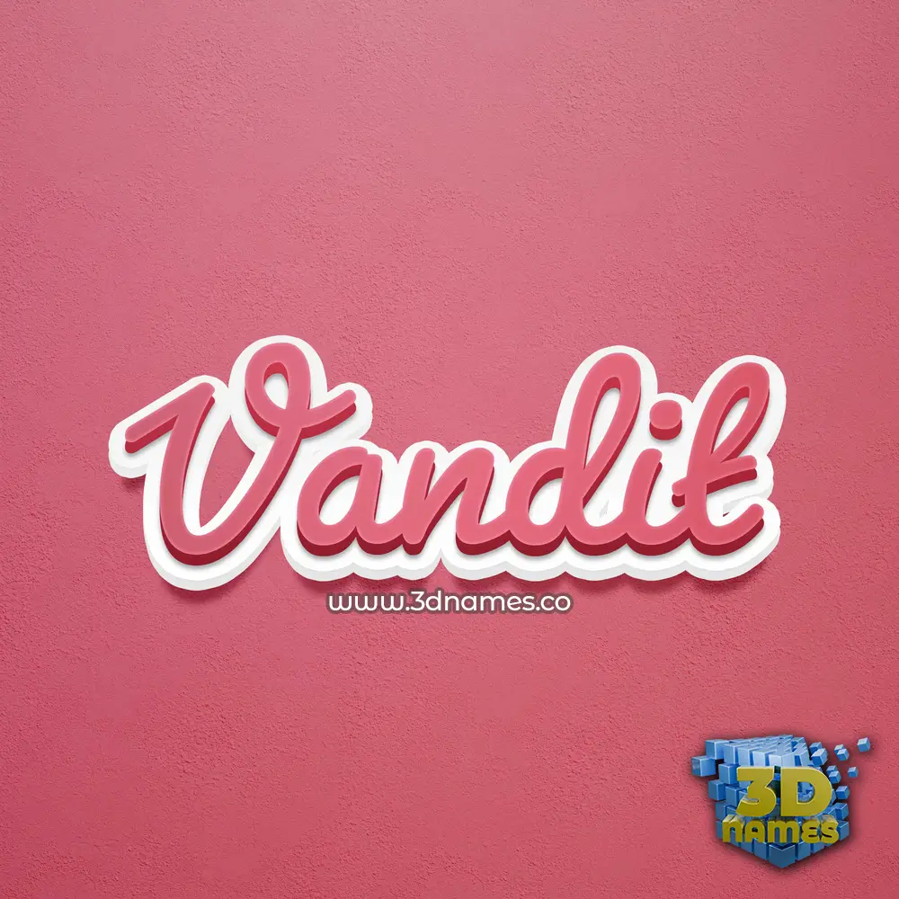 vandit in Red Scribble style - 3D name wallpaper