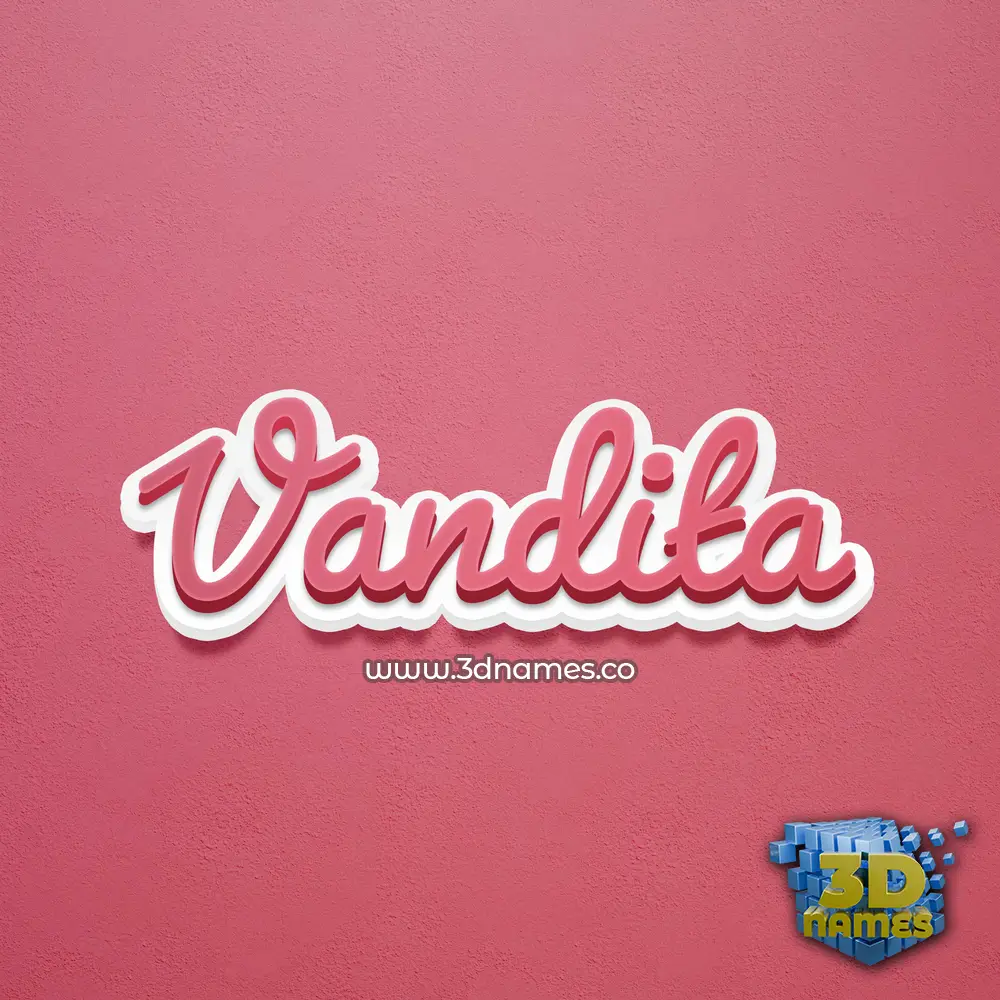 vandita in Red Scribble style - 3D name wallpaper