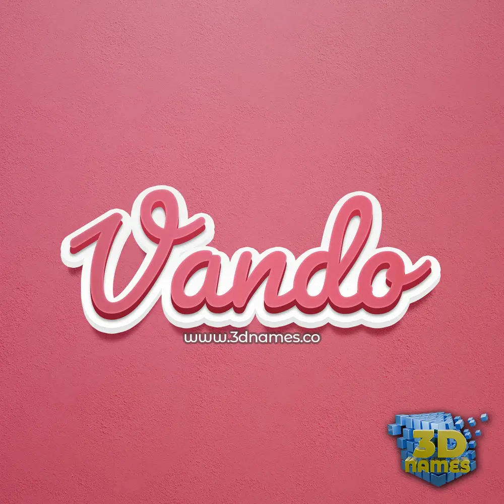 vando in Red Scribble style - 3D name wallpaper