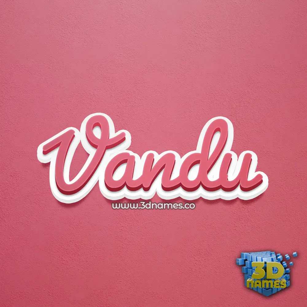 vandu in Red Scribble style - 3D name wallpaper