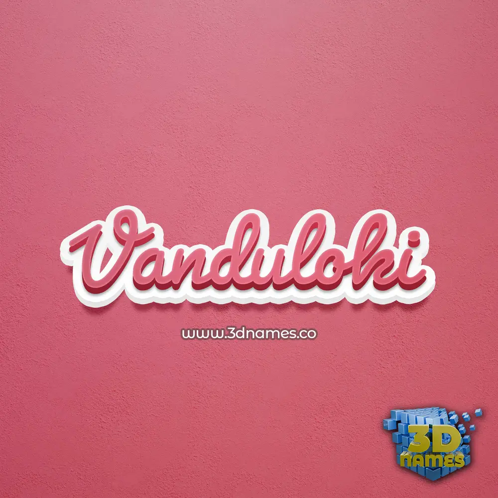 vanduloki in Red Scribble style - 3D name wallpaper