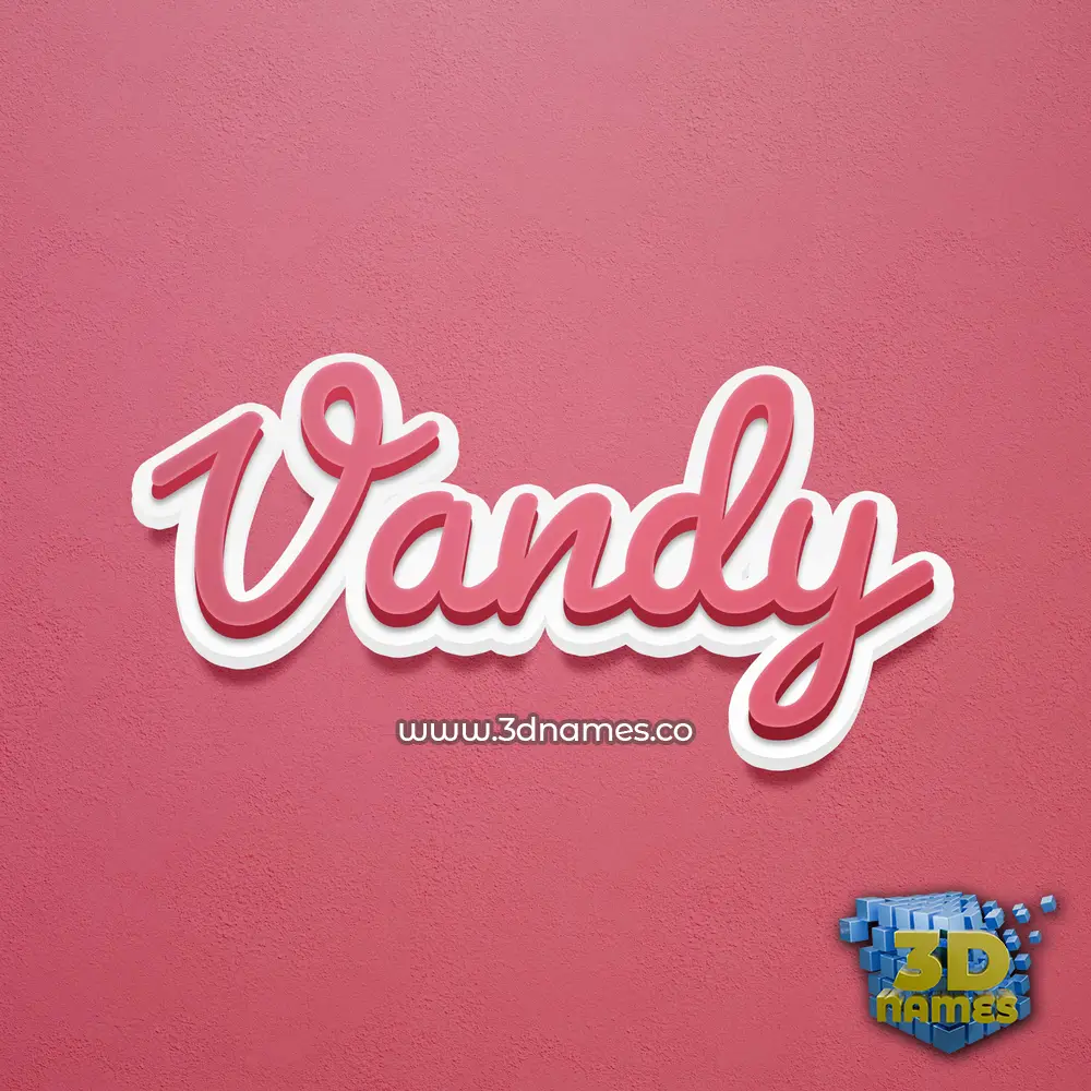 vandy in Red Scribble style - 3D name wallpaper