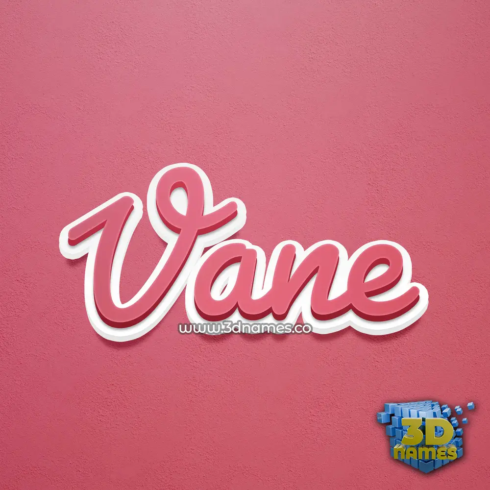 vane in Red Scribble style - 3D name wallpaper