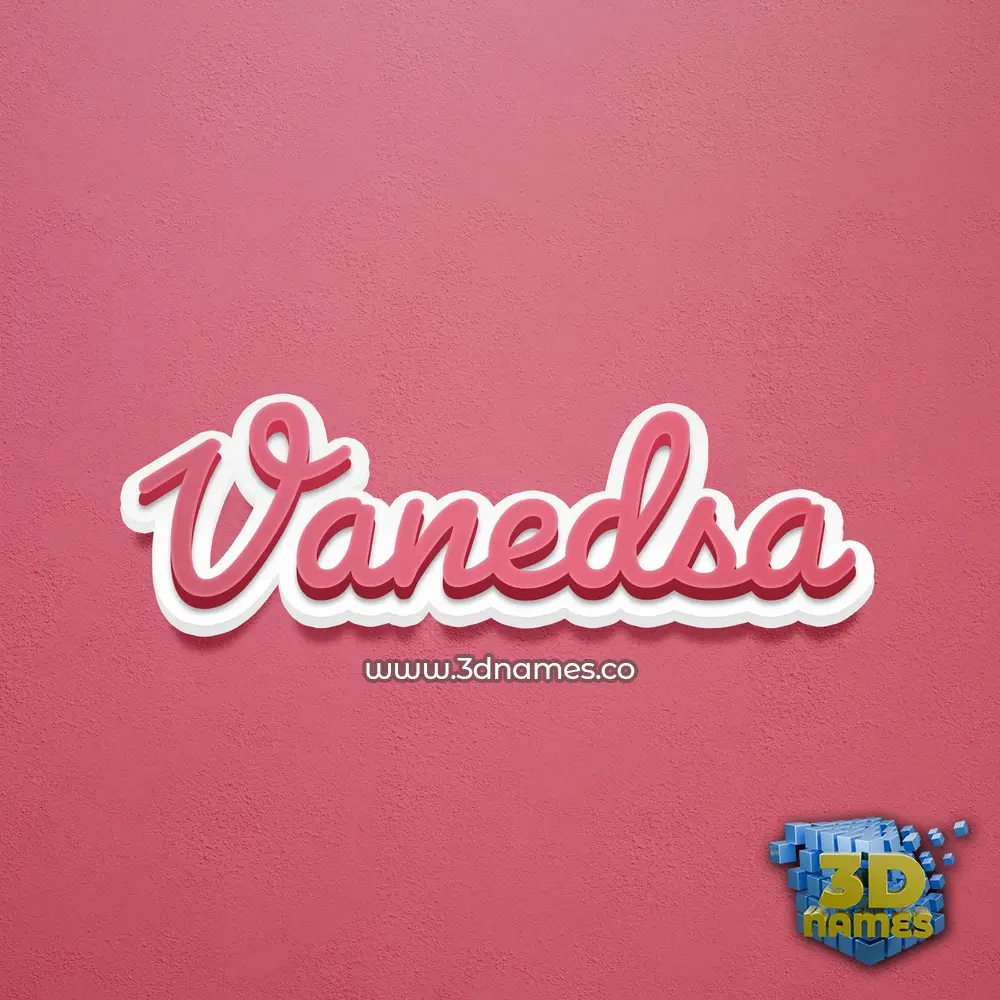 vanedsa in Red Scribble style - 3D name wallpaper