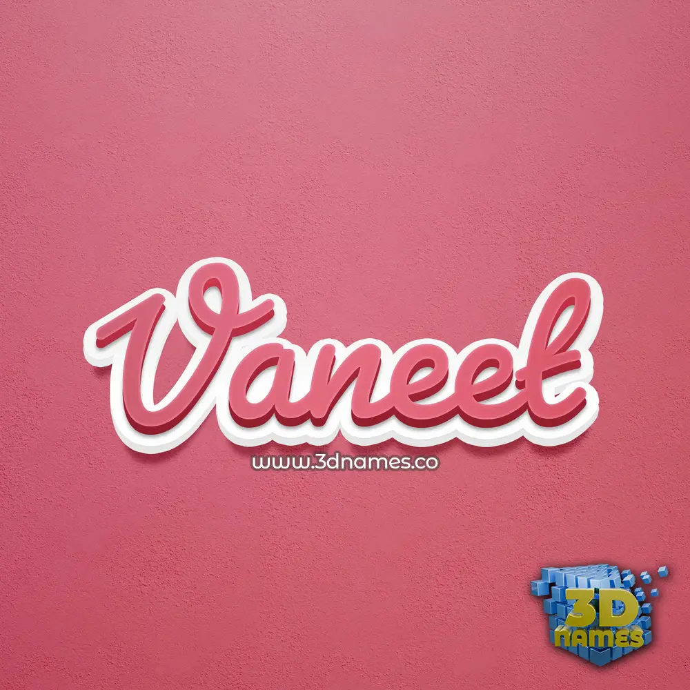 vaneet in Red Scribble style - 3D name wallpaper