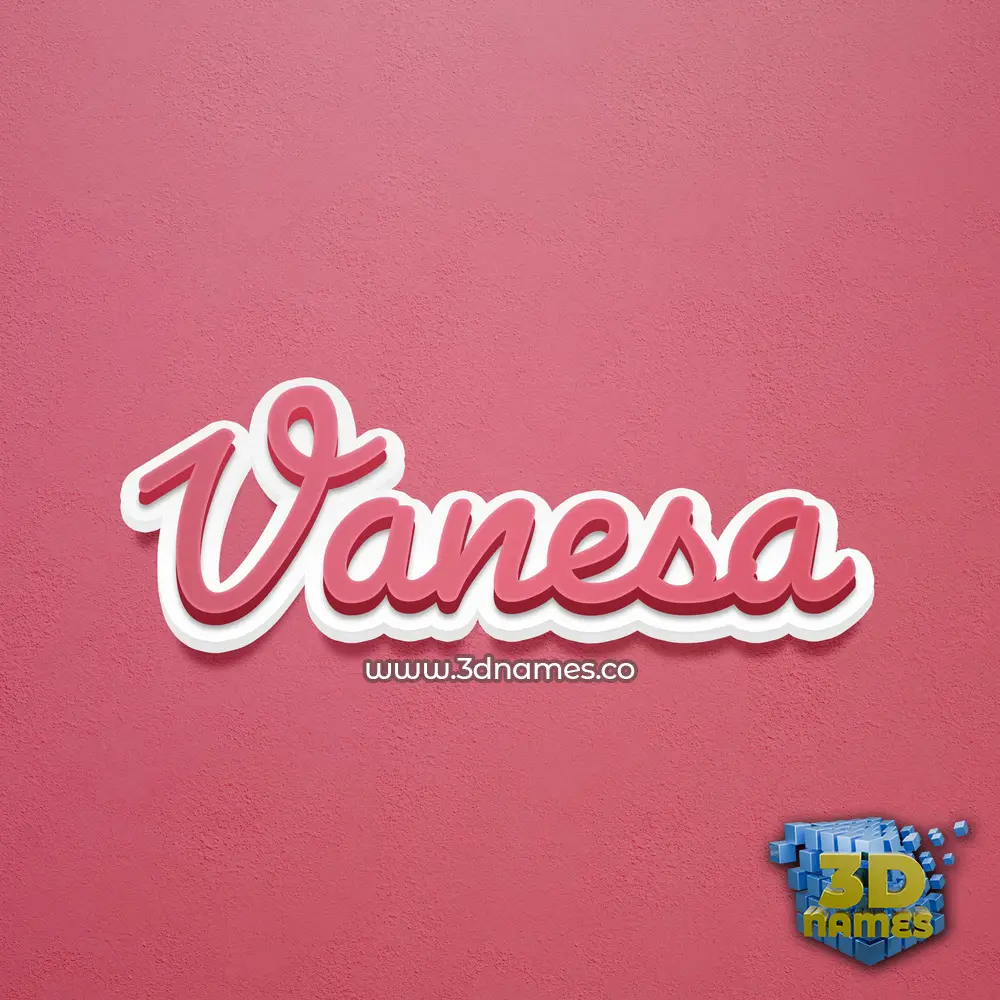 vanesa in Red Scribble style - 3D name wallpaper