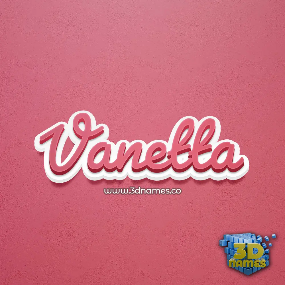 vanetta in Red Scribble style - 3D name wallpaper
