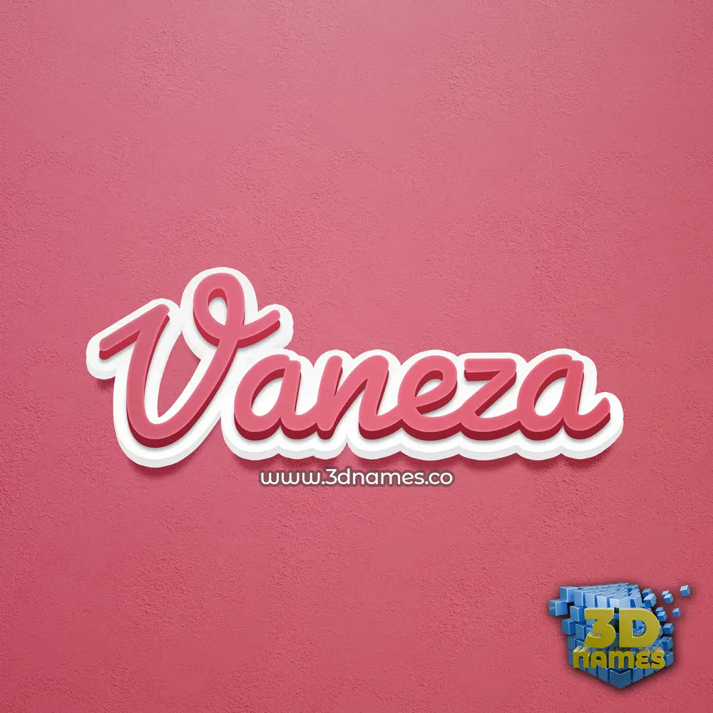 vaneza in Red Scribble style - 3D name wallpaper