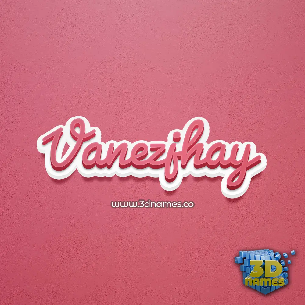 vanezjhay in Red Scribble style - 3D name wallpaper