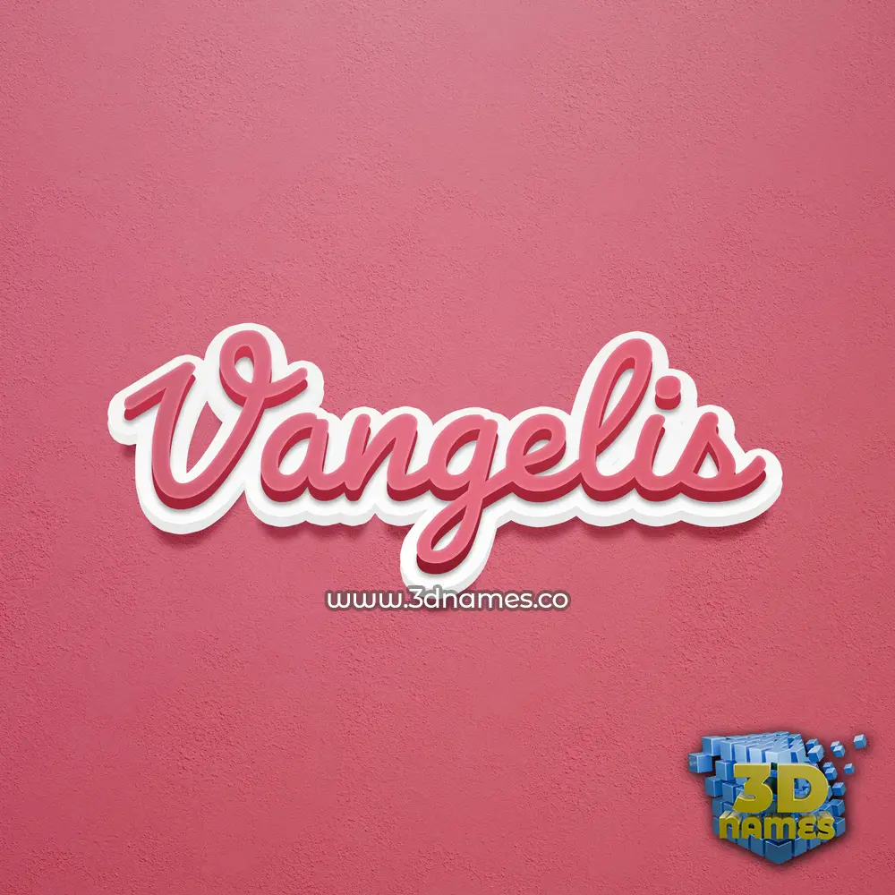 vangelis in Red Scribble style - 3D name wallpaper