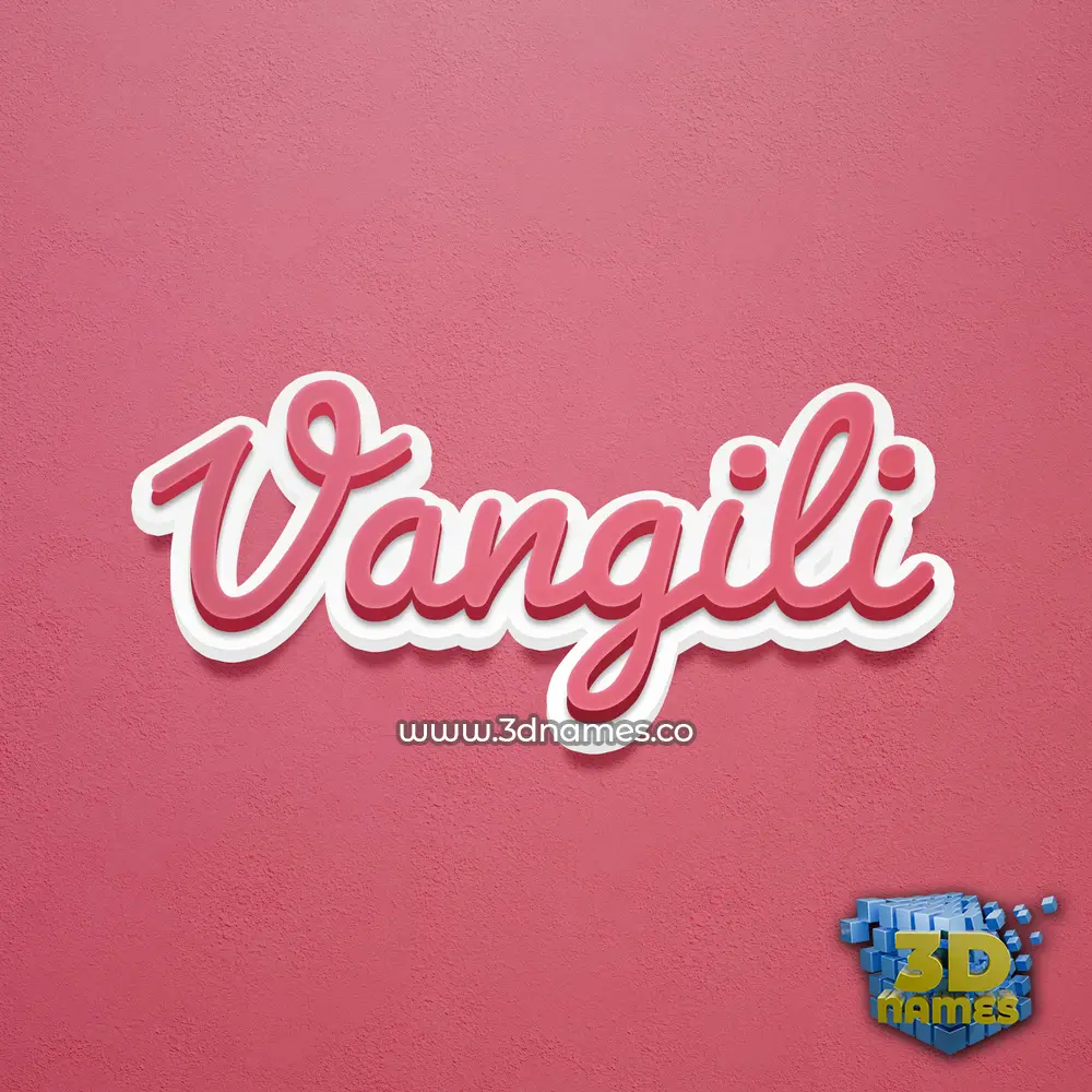 vangili in Red Scribble style - 3D name wallpaper