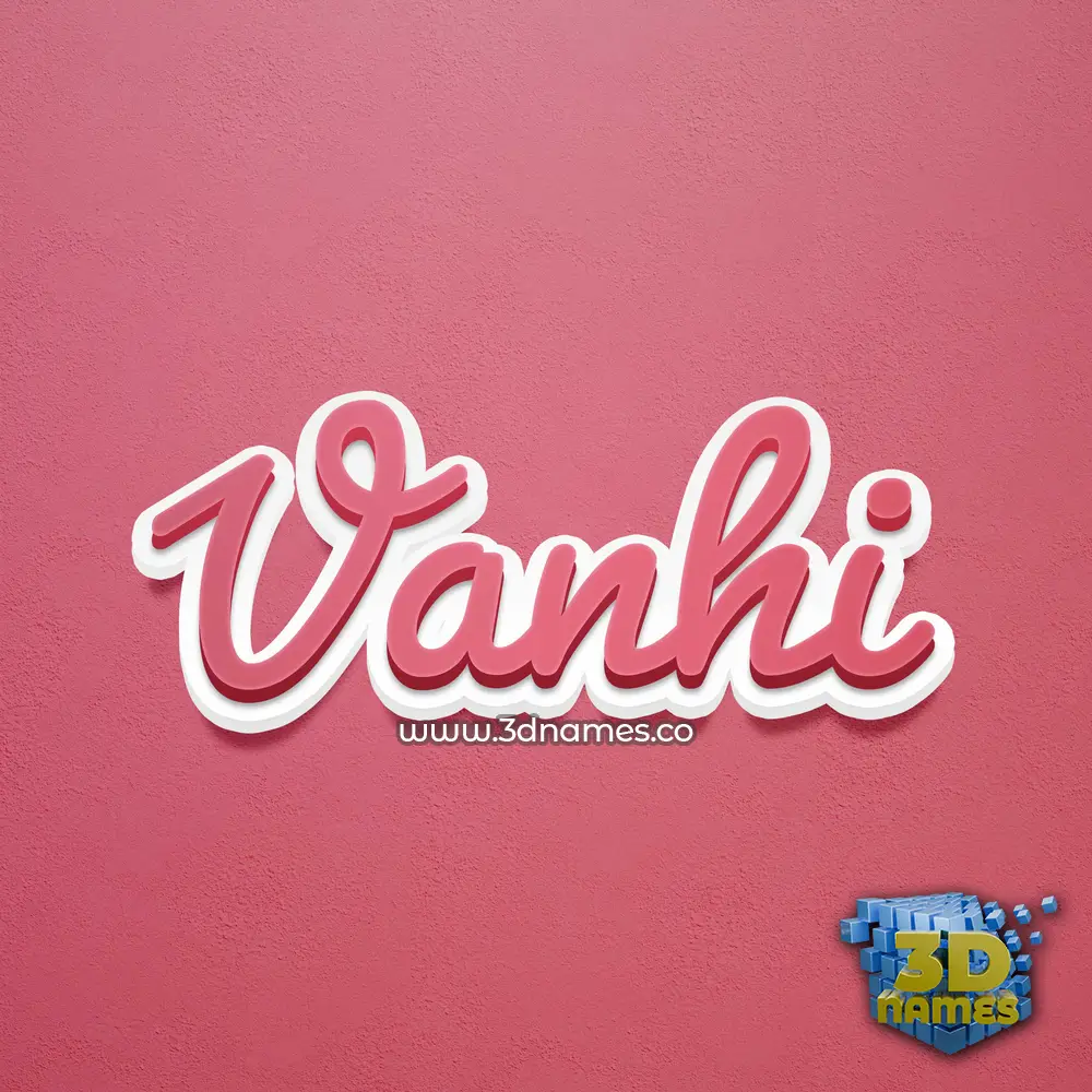 vanhi in Red Scribble style - 3D name wallpaper