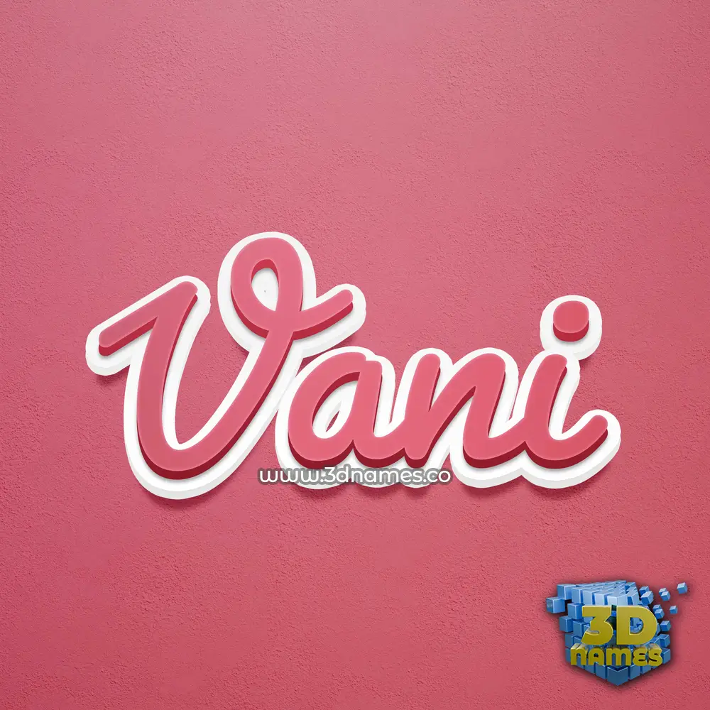 vani in Red Scribble style - 3D name wallpaper