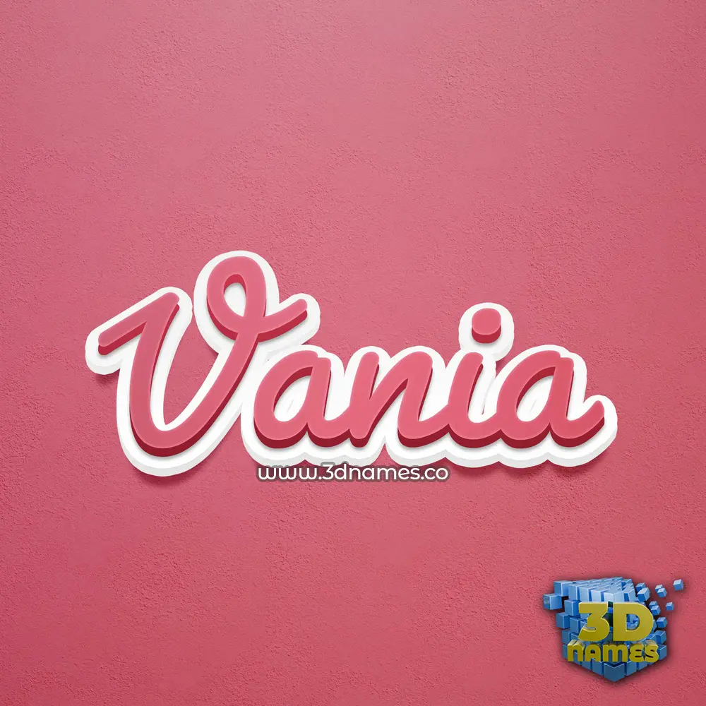 vania in Red Scribble style - 3D name wallpaper
