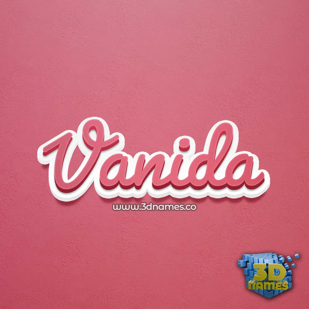 vanida in Red Scribble style - 3D name wallpaper