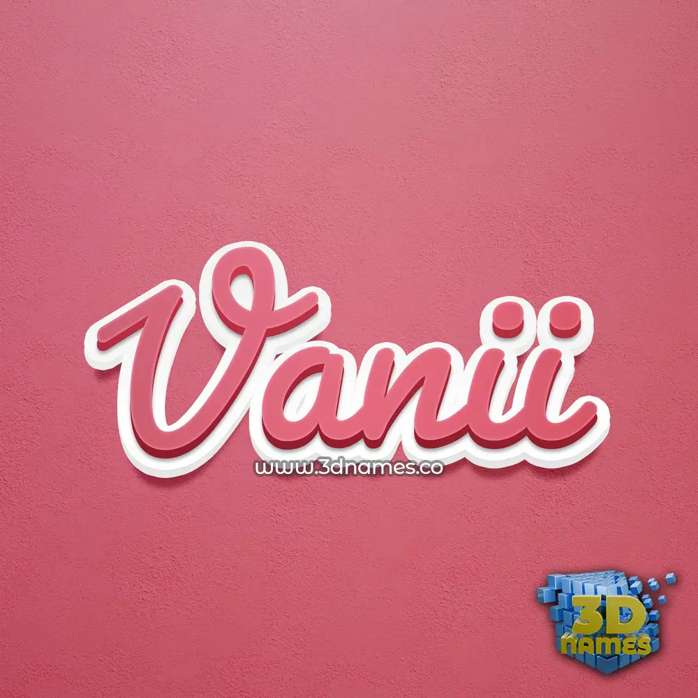 vanii in Red Scribble style - 3D name wallpaper