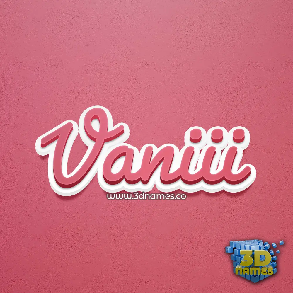 vaniii in Red Scribble style - 3D name wallpaper