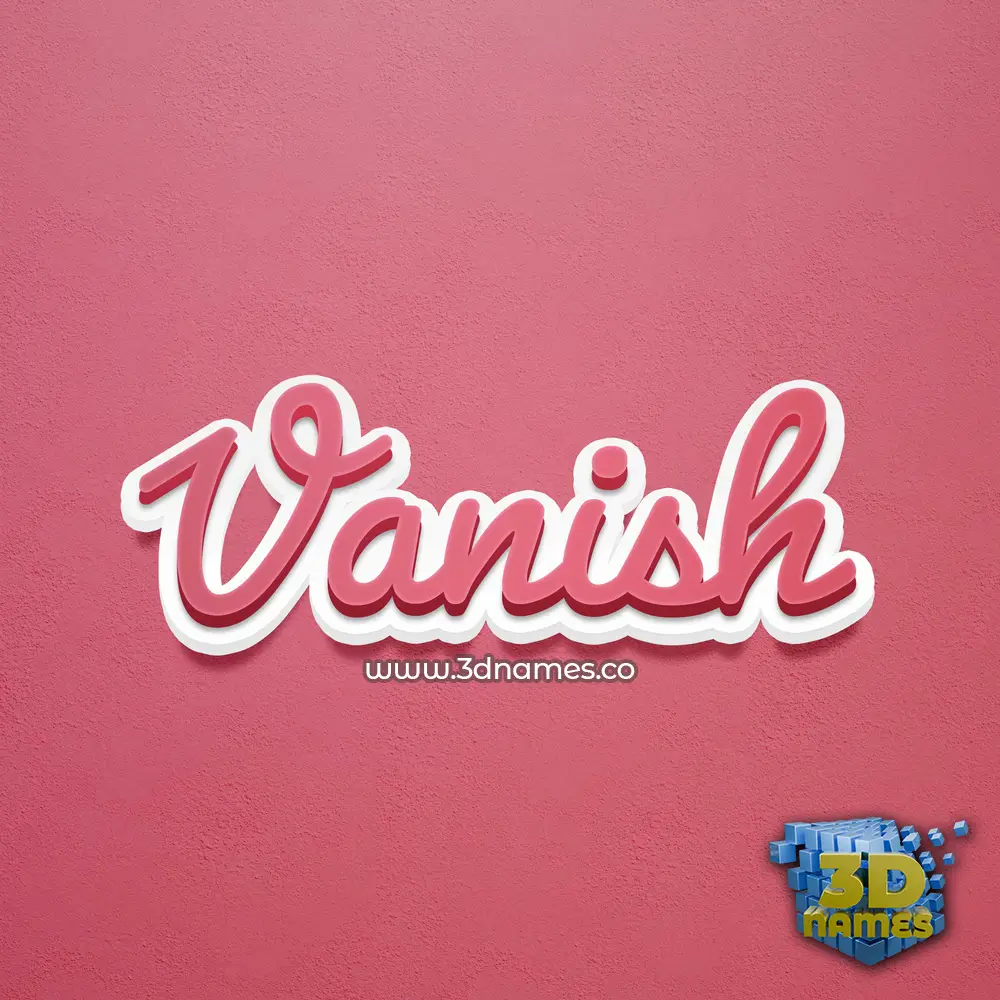 vanish in Red Scribble style - 3D name wallpaper