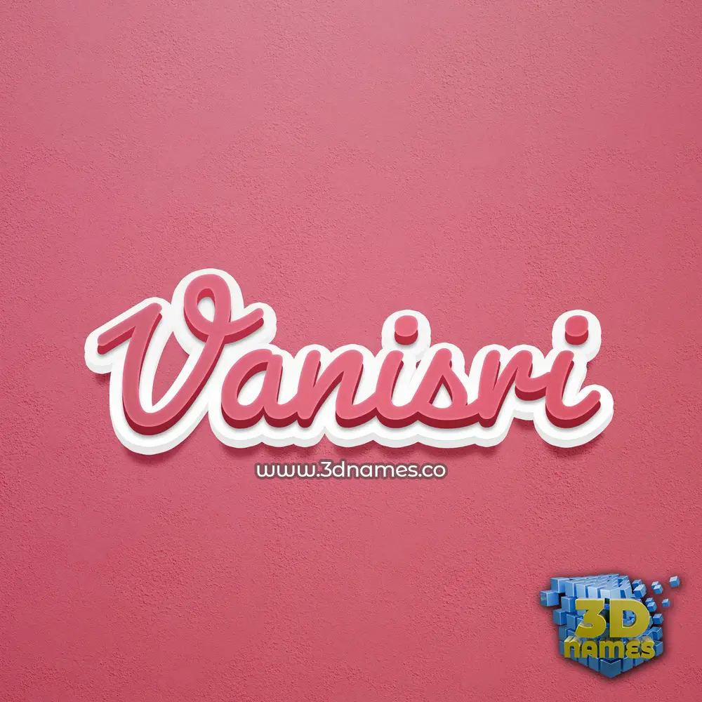 vanisri in Red Scribble style - 3D name wallpaper