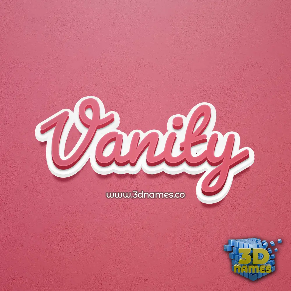 vanity in Red Scribble style - 3D name wallpaper